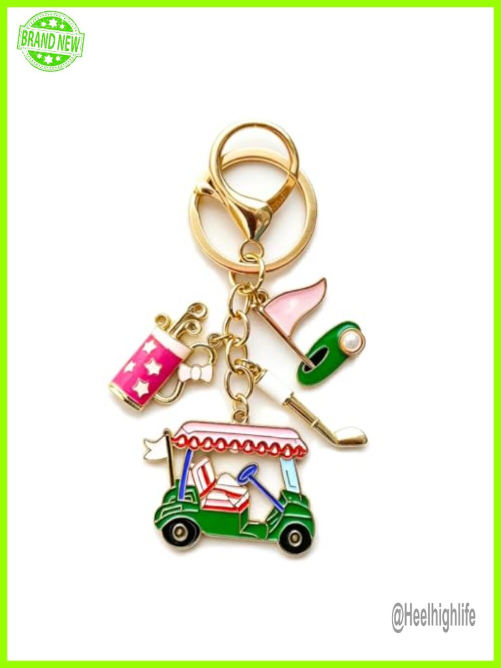 Golf Keychain Cute Purse Bag Charm Metal Lobster Clasp Women's Accessory